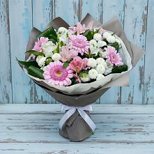 Букет цветов из:  Герберы, Альстромерии и Хризантемы в Поселье