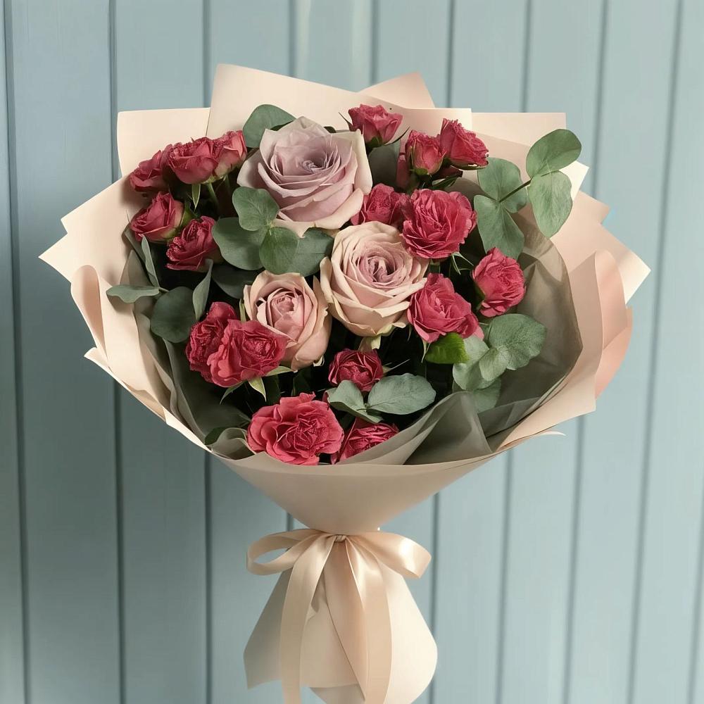 Букет цветов из: Гвоздики и Розы в Поселье