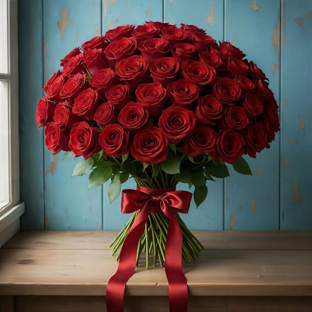 Букет Красные розы Блэк Меджик в Поселье