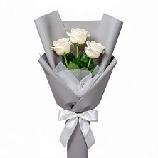 Букет 3 белые розы в Поселье