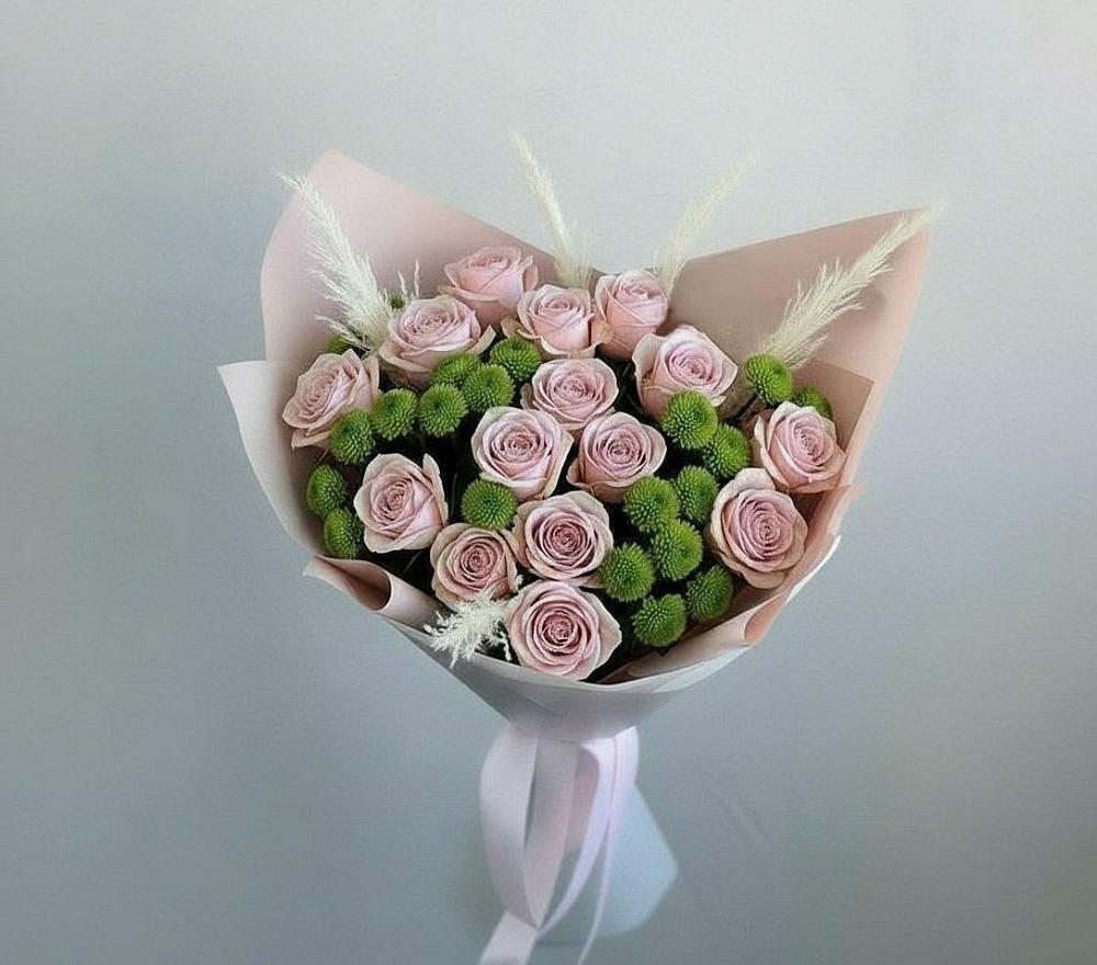 Букет цветов из: Розы и Хризантемы в Поселье