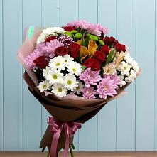 Букет цветов из:  Розы, Хризантемы и Альстромерии в Поселье