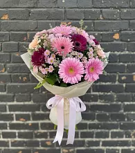 Букет цветов из:  Герберы и Хризантемы в Поселье