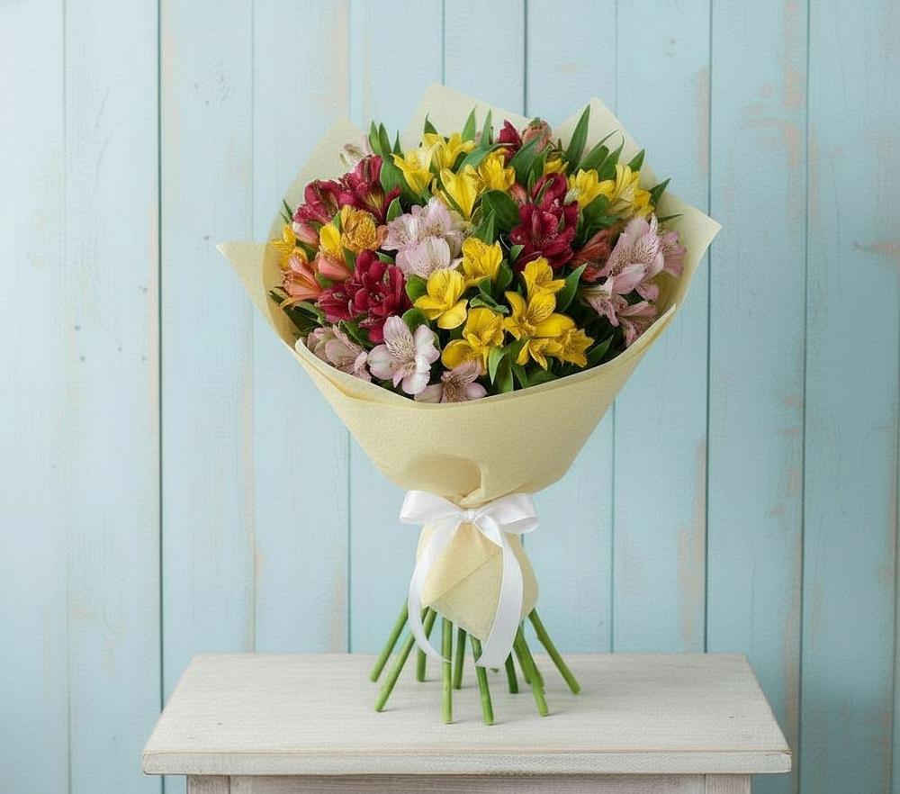 Букет цветов из: Альстромерии в Поселье