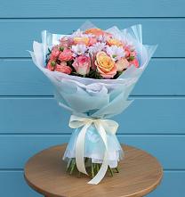 Букет цветов из:  Хризантемы и Розы в Поселье